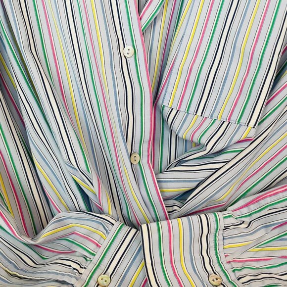 STRIPED CROPPED BUTTON SHIRT - Picture 3 of 3